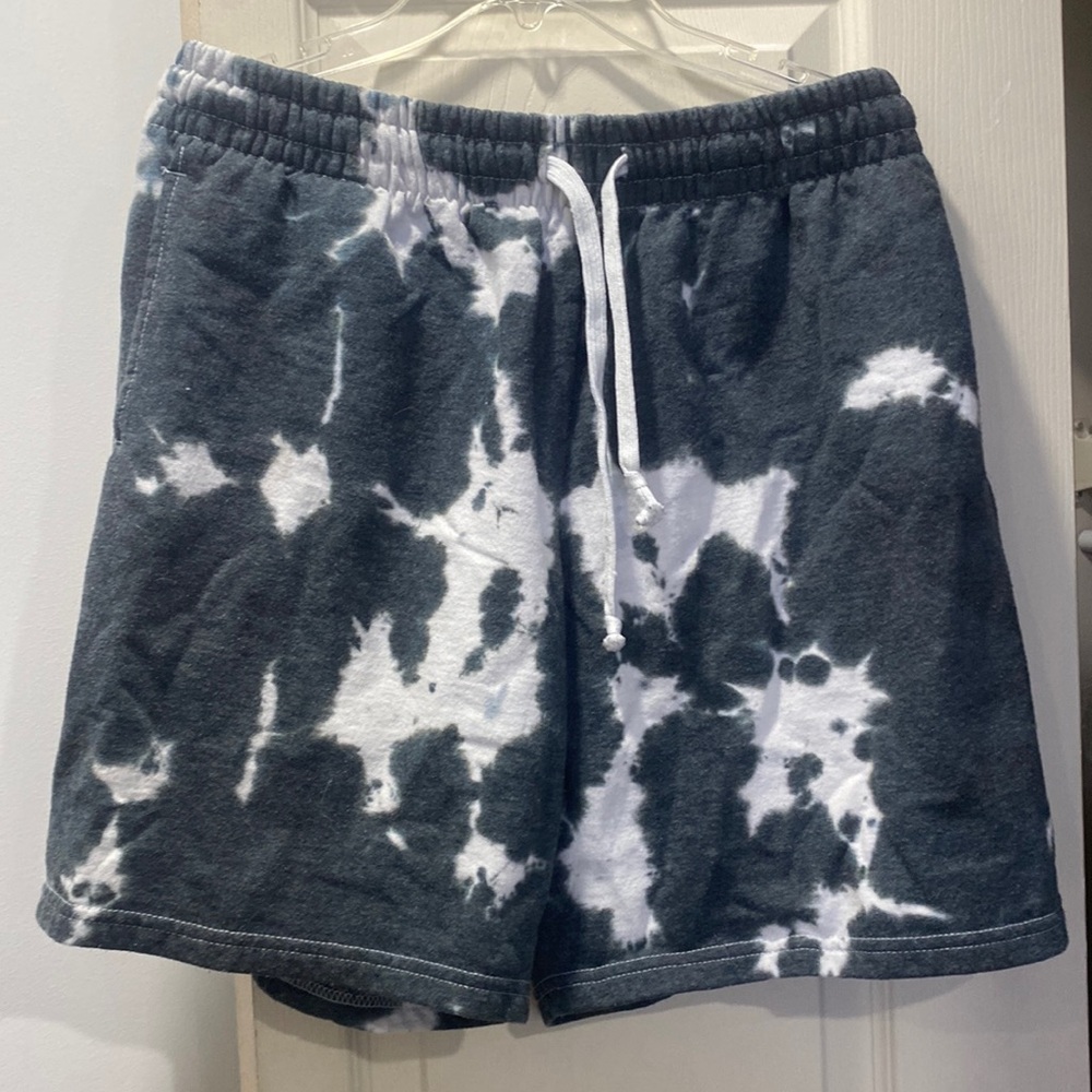 Blue tie dye style shorts